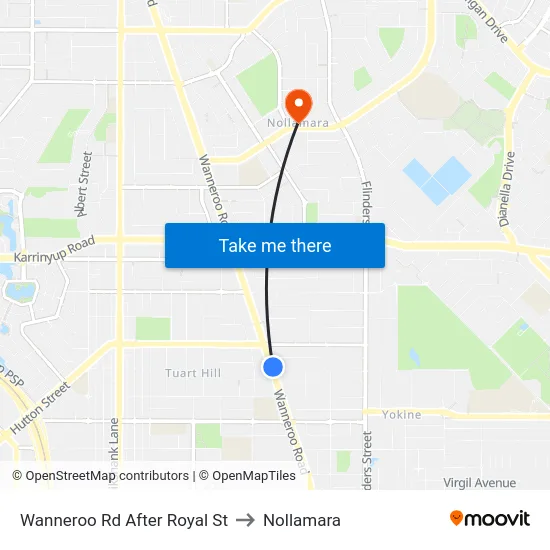 Wanneroo Rd After Royal St to Nollamara map