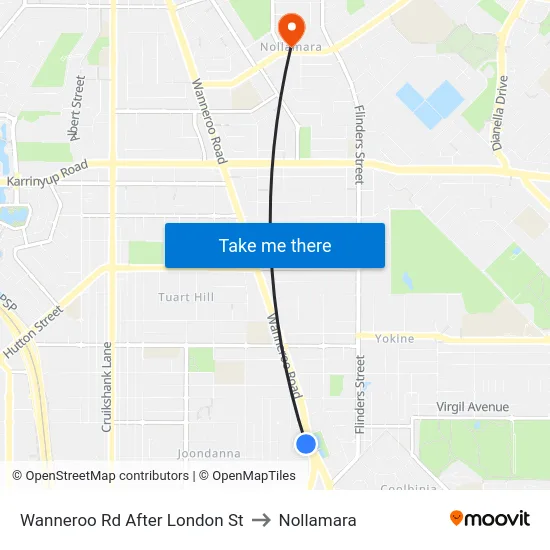 Wanneroo Rd After London St to Nollamara map