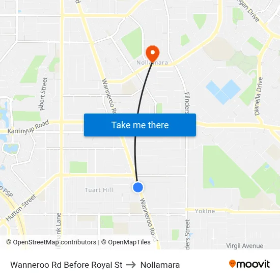 Wanneroo Rd Before Royal St to Nollamara map