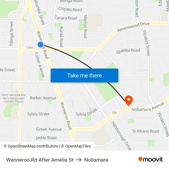 Wanneroo Rd After Amelia St to Nollamara map
