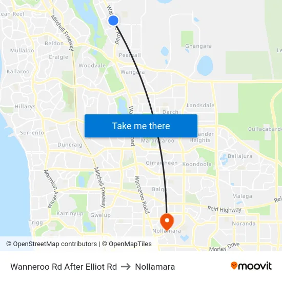 Wanneroo Rd After Elliot Rd to Nollamara map