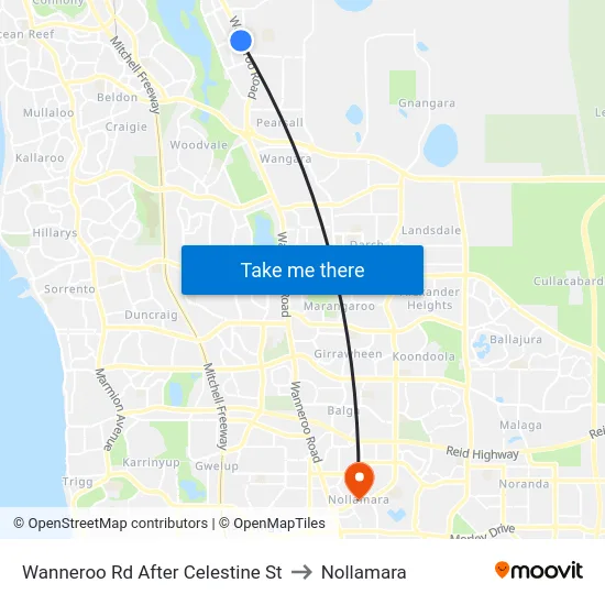Wanneroo Rd After Celestine St to Nollamara map