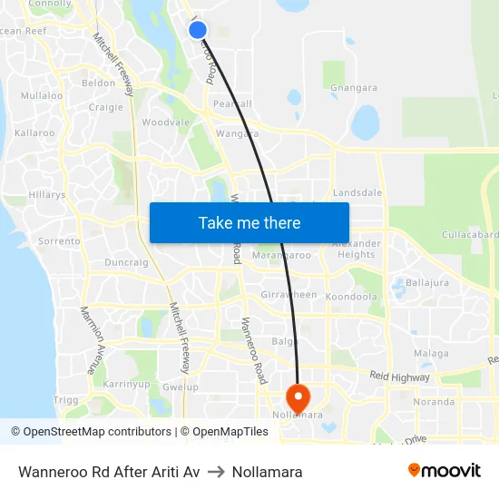 Wanneroo Rd After Ariti Av to Nollamara map