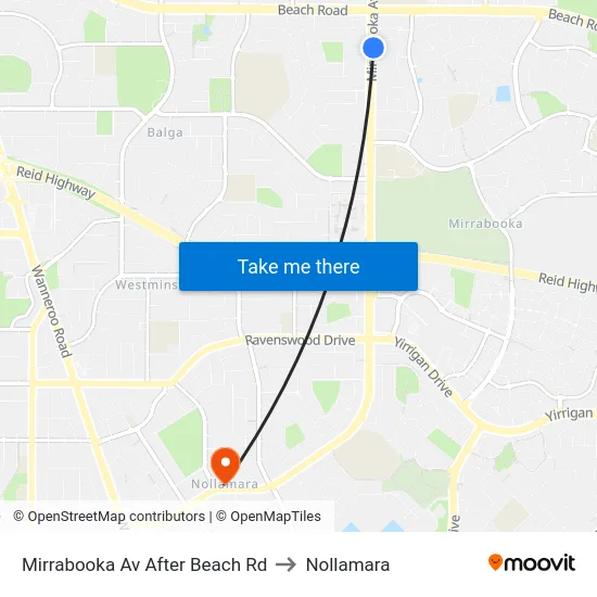 Mirrabooka Av After Beach Rd to Nollamara map