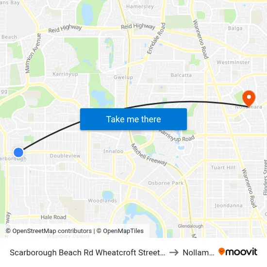 Scarborough Beach Rd Wheatcroft Street Cat Id 22 to Nollamara map