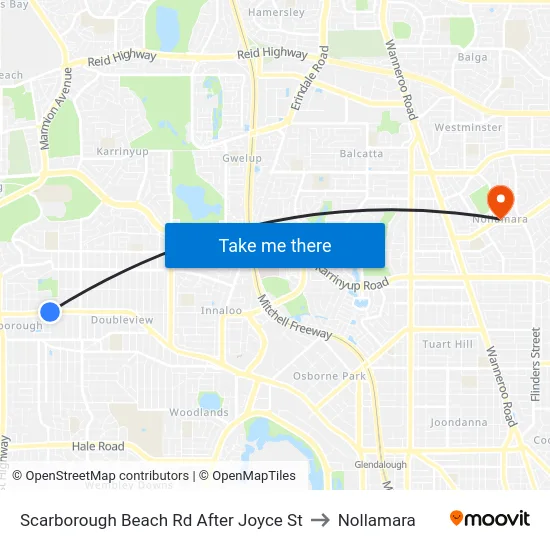 Scarborough Beach Rd After Joyce St to Nollamara map