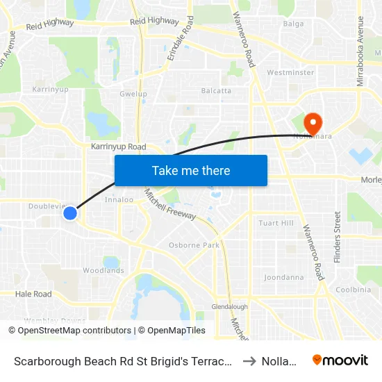 Scarborough Beach Rd St Brigid's Terrace Cat Id 29 to Nollamara map