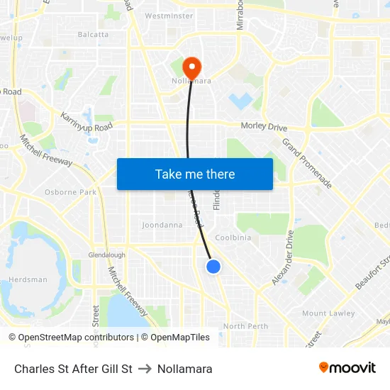 Charles St After Gill St to Nollamara map