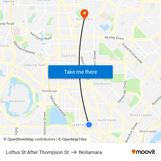 Loftus St After Thompson St to Nollamara map