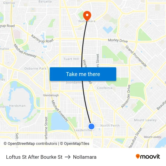 Loftus St After Bourke St to Nollamara map