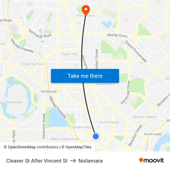 Cleaver St After Vincent St to Nollamara map