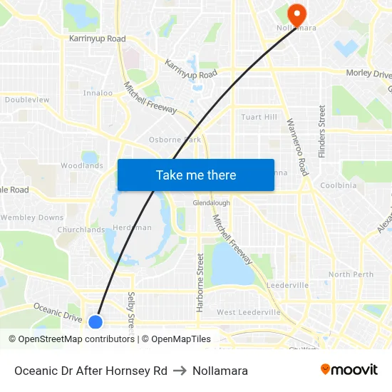 Oceanic Dr After Hornsey Rd to Nollamara map
