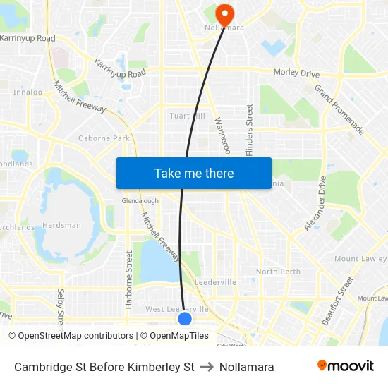 Cambridge St Before Kimberley St to Nollamara map