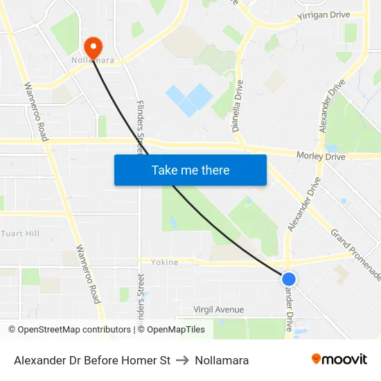 Alexander Dr Before Homer St to Nollamara map