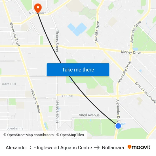 Alexander Dr - Inglewood Aquatic Centre to Nollamara map