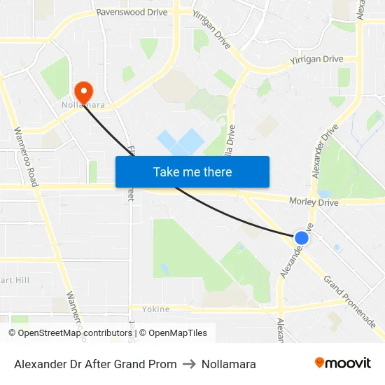 Alexander Dr After Grand Prom to Nollamara map