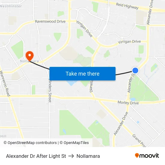 Alexander Dr After Light St to Nollamara map
