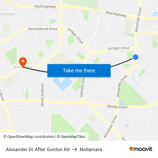 Alexander Dr After Gordon Rd to Nollamara map
