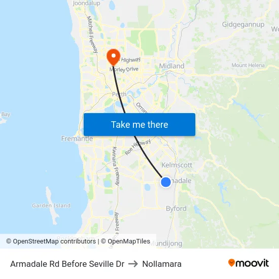 Armadale Rd Before Seville Dr to Nollamara map