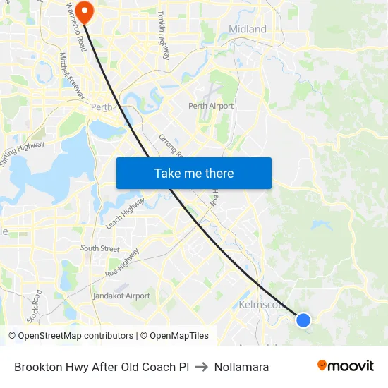 Brookton Hwy After Old Coach Pl to Nollamara map