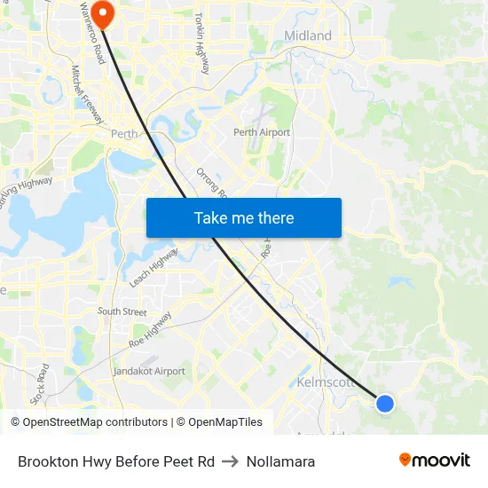 Brookton Hwy Before Peet Rd to Nollamara map