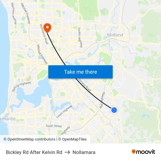 Bickley Rd After Kelvin Rd to Nollamara map