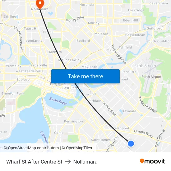 Wharf St After Centre St to Nollamara map