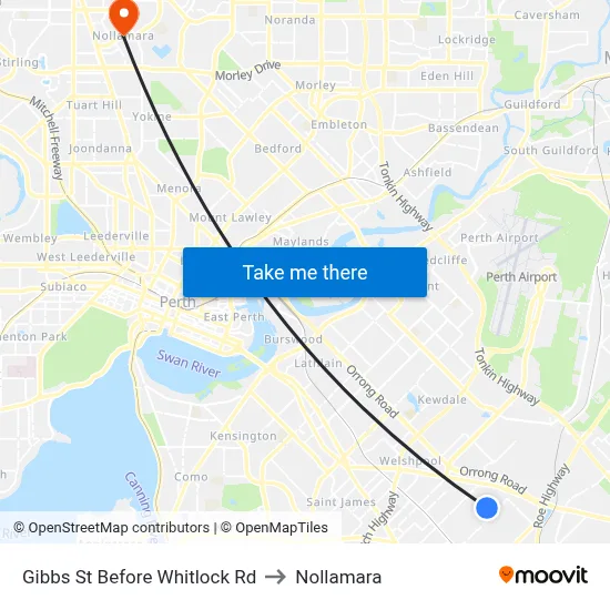 Gibbs St Before Whitlock Rd to Nollamara map