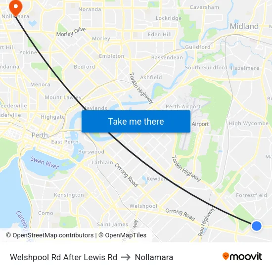 Welshpool Rd After Lewis Rd to Nollamara map