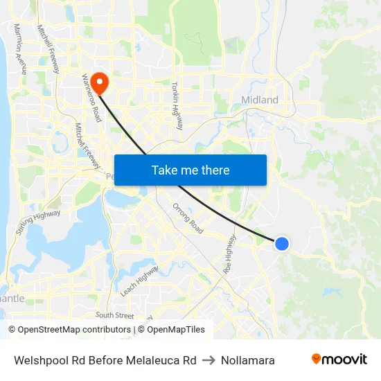 Welshpool Rd Before Melaleuca Rd to Nollamara map