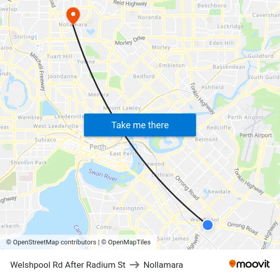 Welshpool Rd After Radium St to Nollamara map