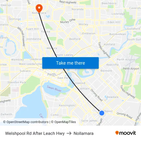 Welshpool Rd After Leach Hwy to Nollamara map