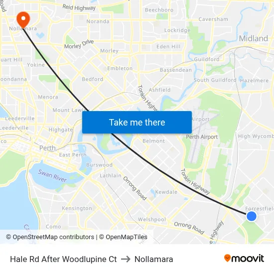 Hale Rd After Woodlupine Ct to Nollamara map