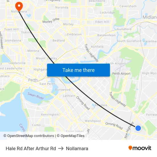 Hale Rd After Arthur Rd to Nollamara map