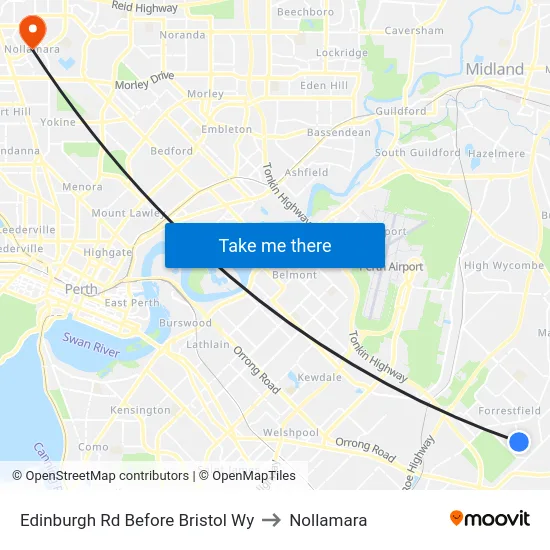 Edinburgh Rd Before Bristol Wy to Nollamara map
