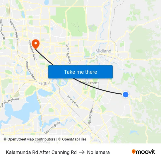 Kalamunda Rd After Canning Rd to Nollamara map
