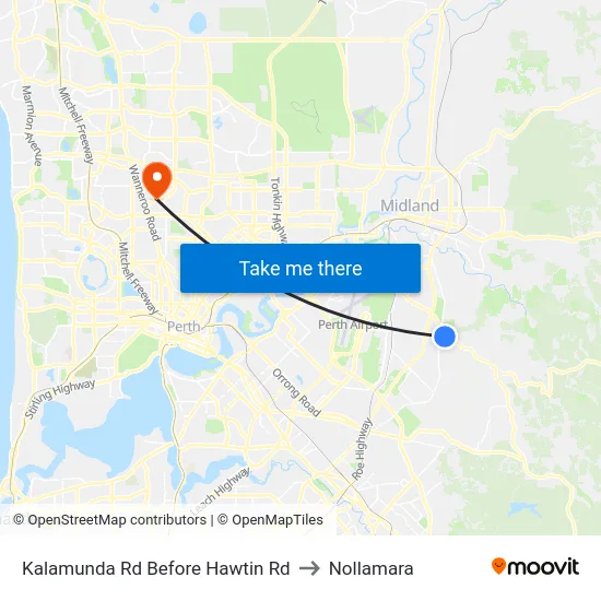 Kalamunda Rd Before Hawtin Rd to Nollamara map