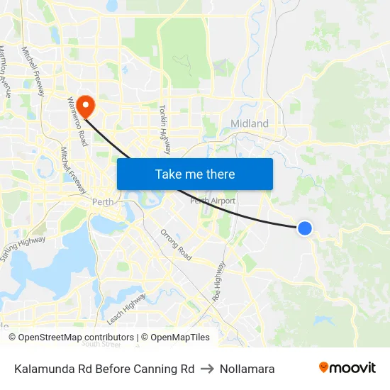Kalamunda Rd Before Canning Rd to Nollamara map