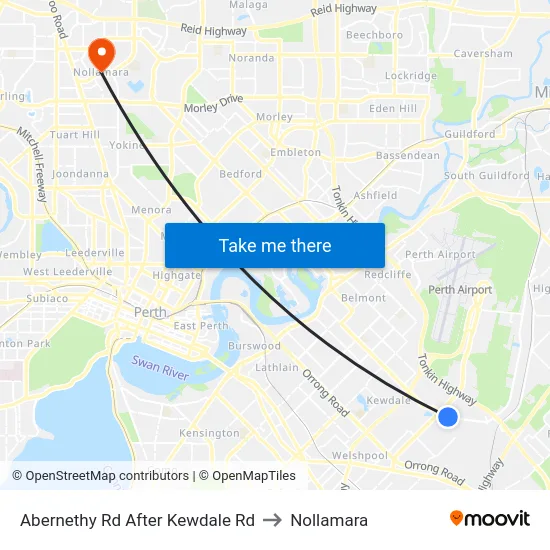 Abernethy Rd After Kewdale Rd to Nollamara map