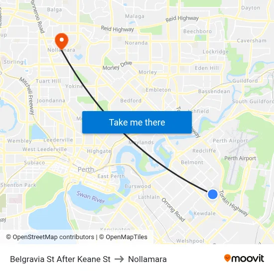 Belgravia St After Keane St to Nollamara map