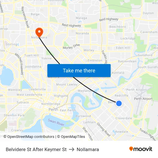 Belvidere St After Keymer St to Nollamara map