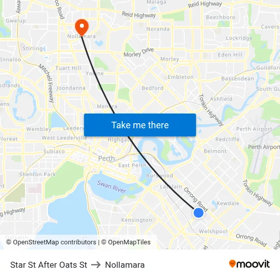 Star St After Oats St to Nollamara map