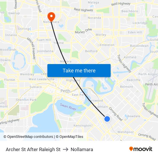 Archer St After Raleigh St to Nollamara map