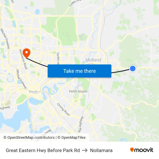 Great Eastern Hwy Before Park Rd to Nollamara map