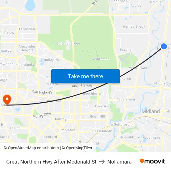 Great Northern Hwy After Mcdonald St to Nollamara map