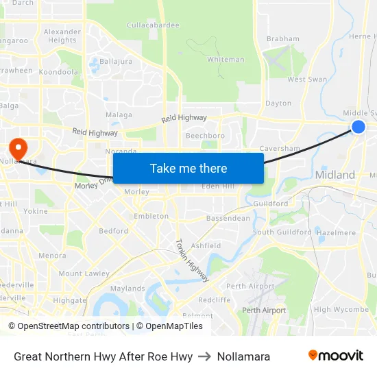 Great Northern Hwy After Roe Hwy to Nollamara map