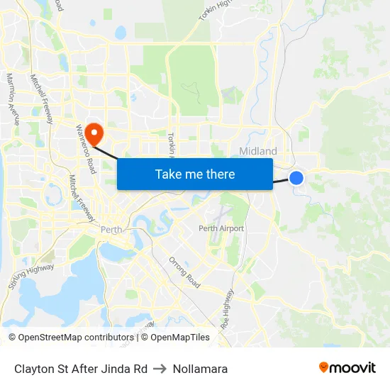 Clayton St After Jinda Rd to Nollamara map
