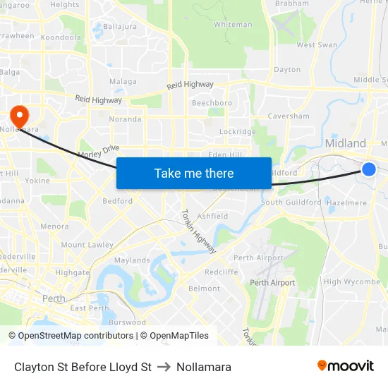 Clayton St Before Lloyd St to Nollamara map