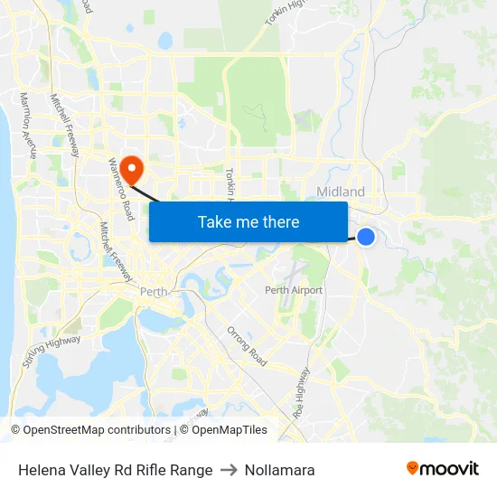 Helena Valley Rd Rifle Range to Nollamara map