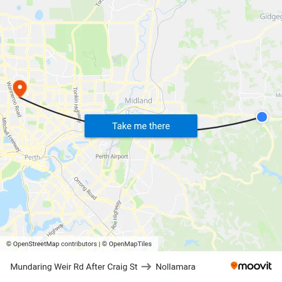 Mundaring Weir Rd After Craig St to Nollamara map